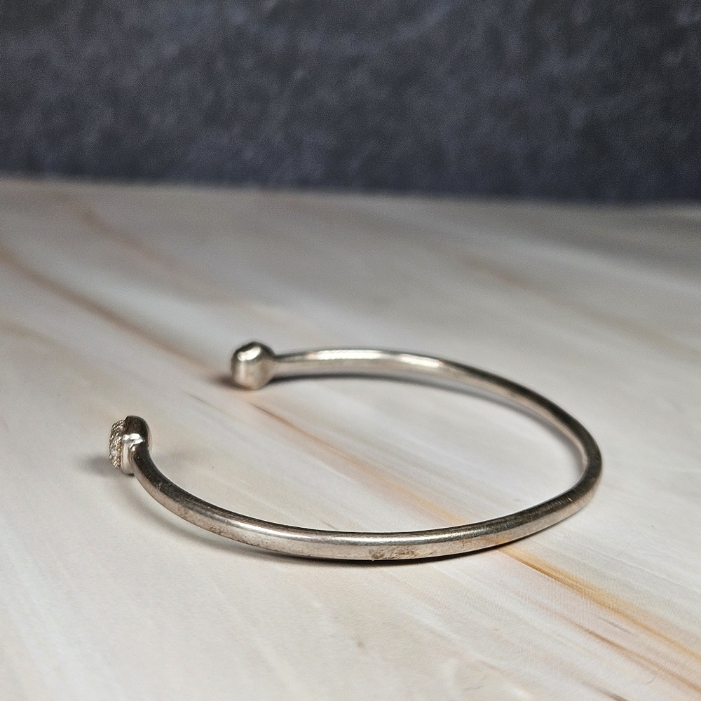 Kendra Scott Davie Sterling Silver Double Diamond Cuff Bracelet White Diamond - Picture 8 of 9